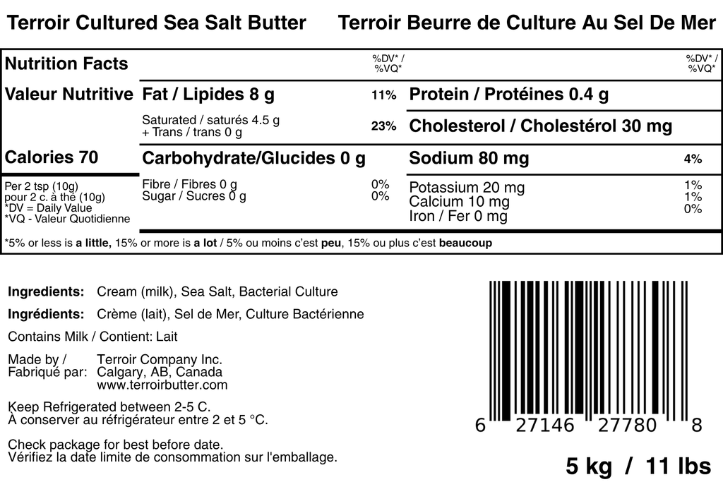 5kg Cultured Sea Salt Butter